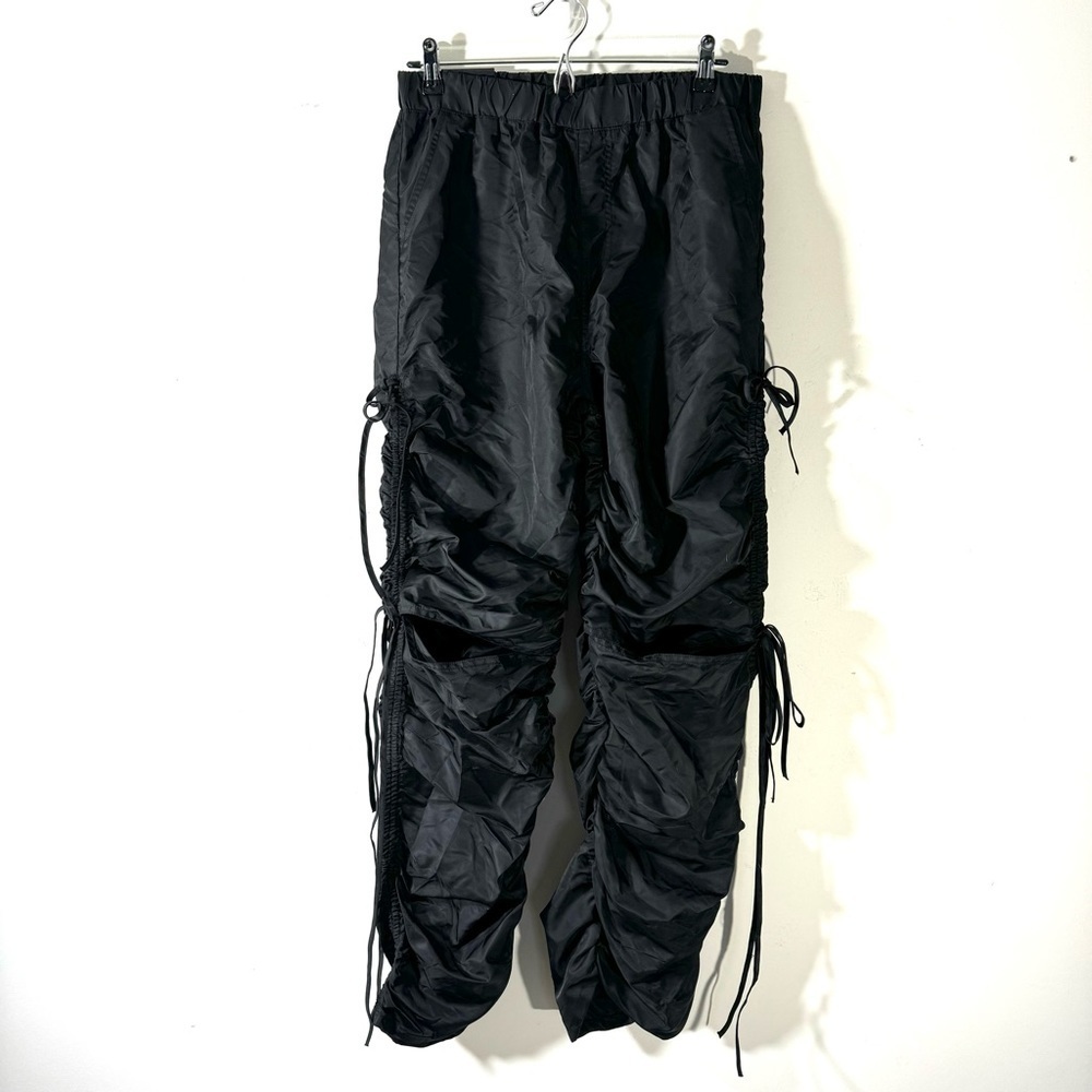 American bazi nylon Shirred black pants NWT
